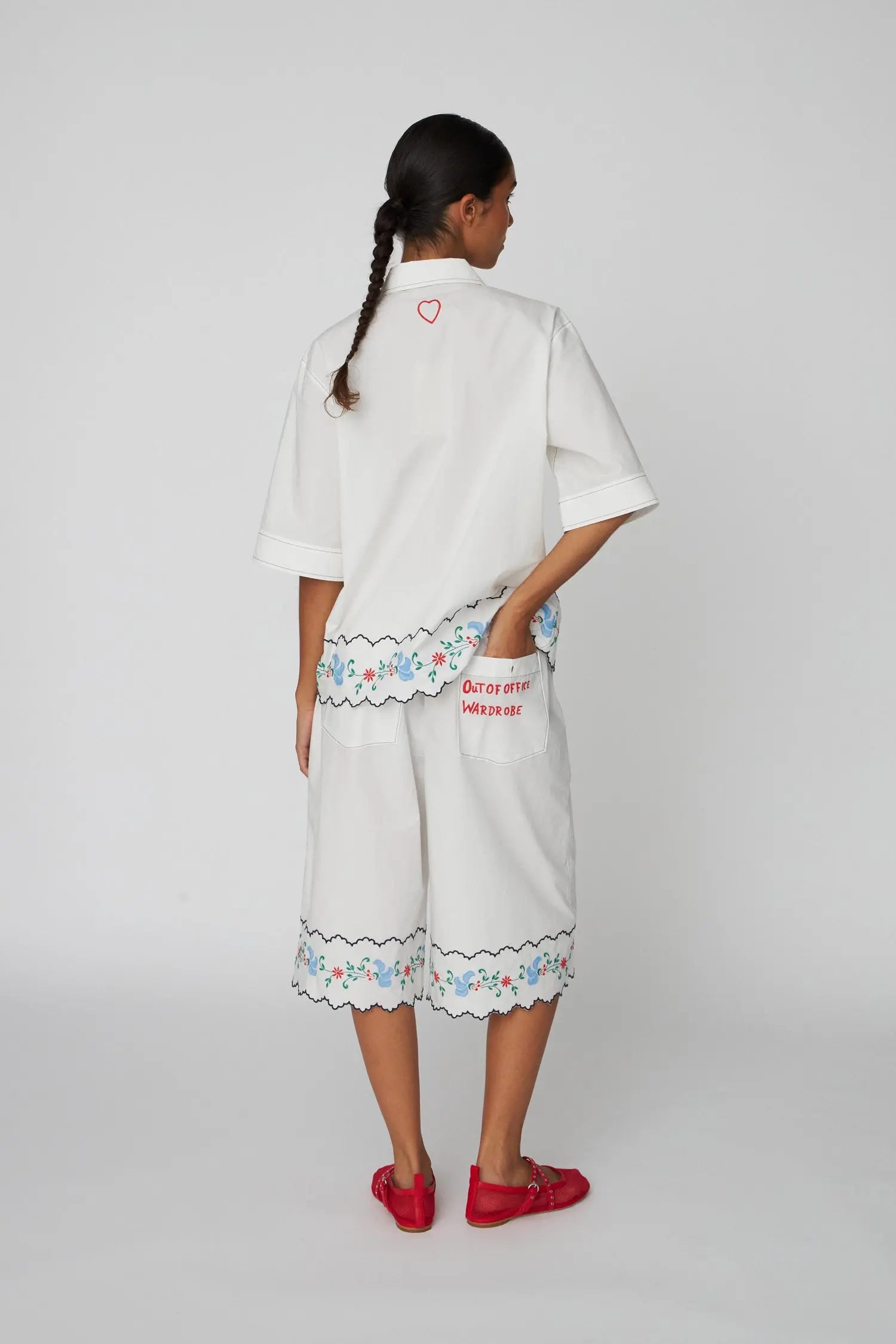 Stella Nova Coloured Embroidered Oversized Shirt Shirt 010 Off white