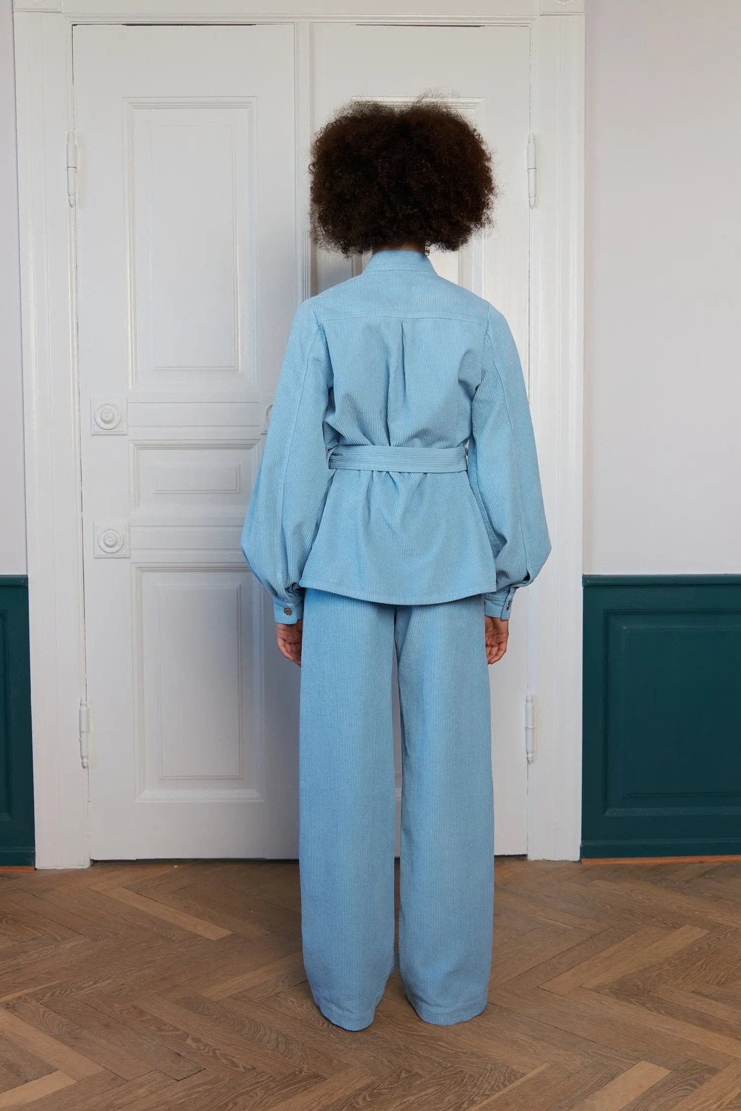 Stella Nova Corduroy shirt with belt Shirt 302 Light Blue