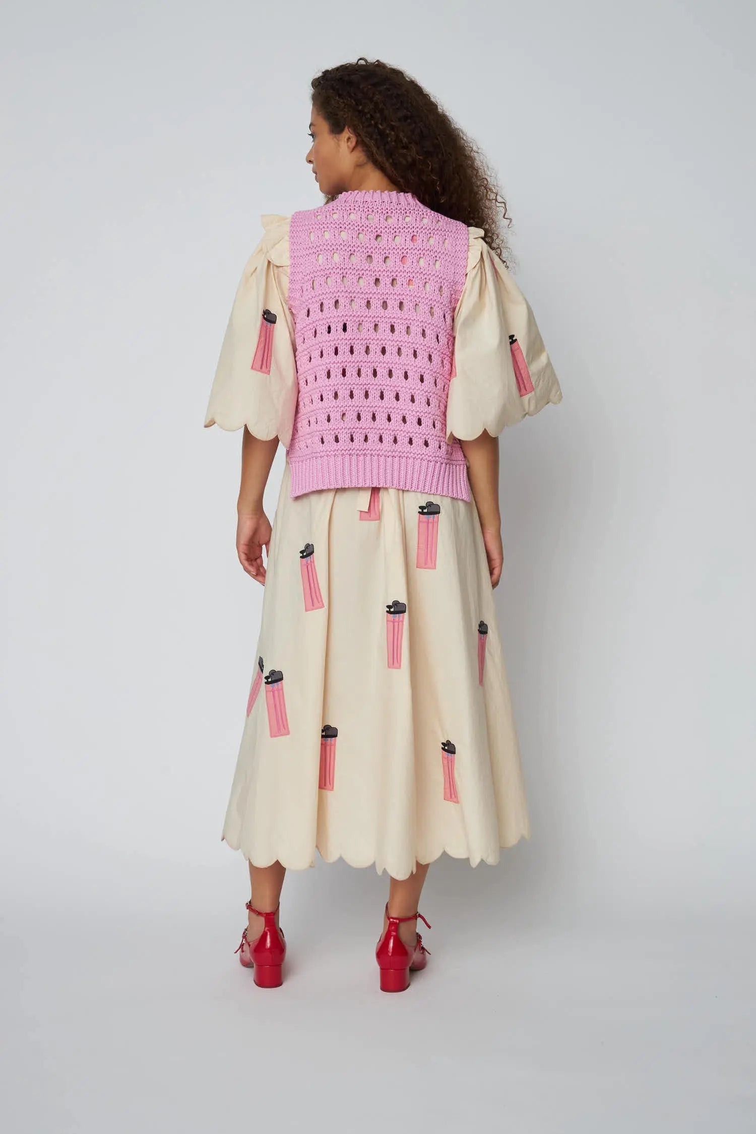 Stella Nova Cotton Stitch Vest Slipover 465 Pink