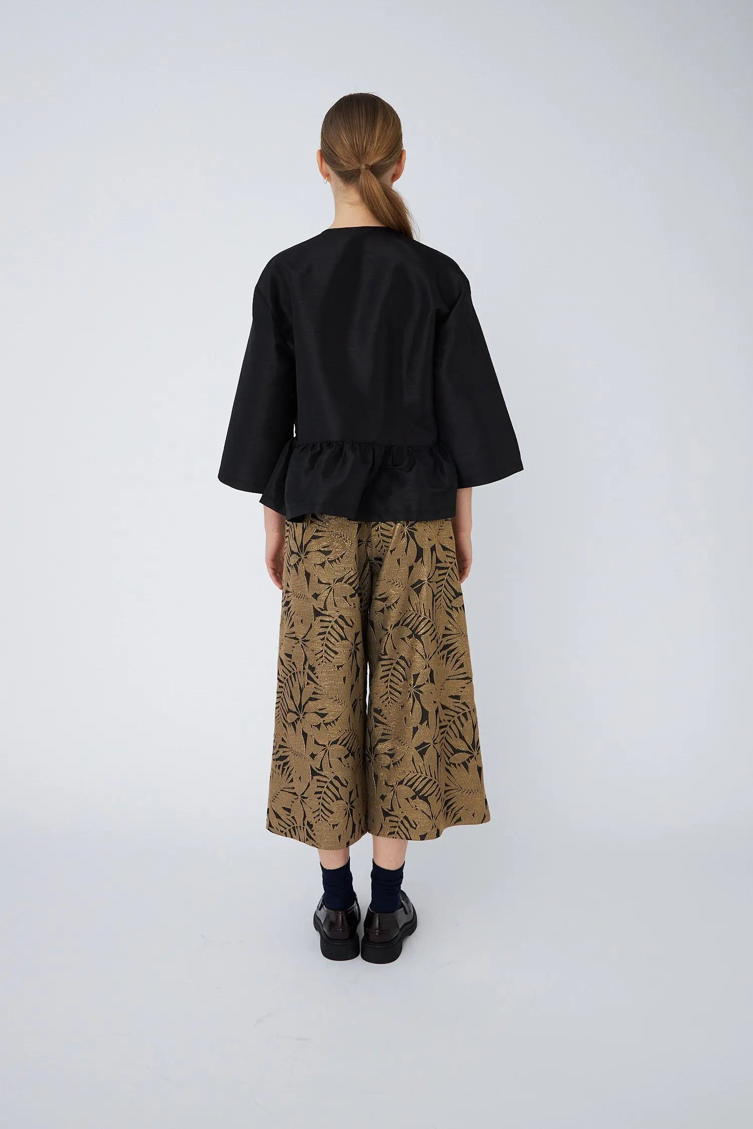 Stella Nova Crispy Peplum Bow Blouse Blouse 999 Black