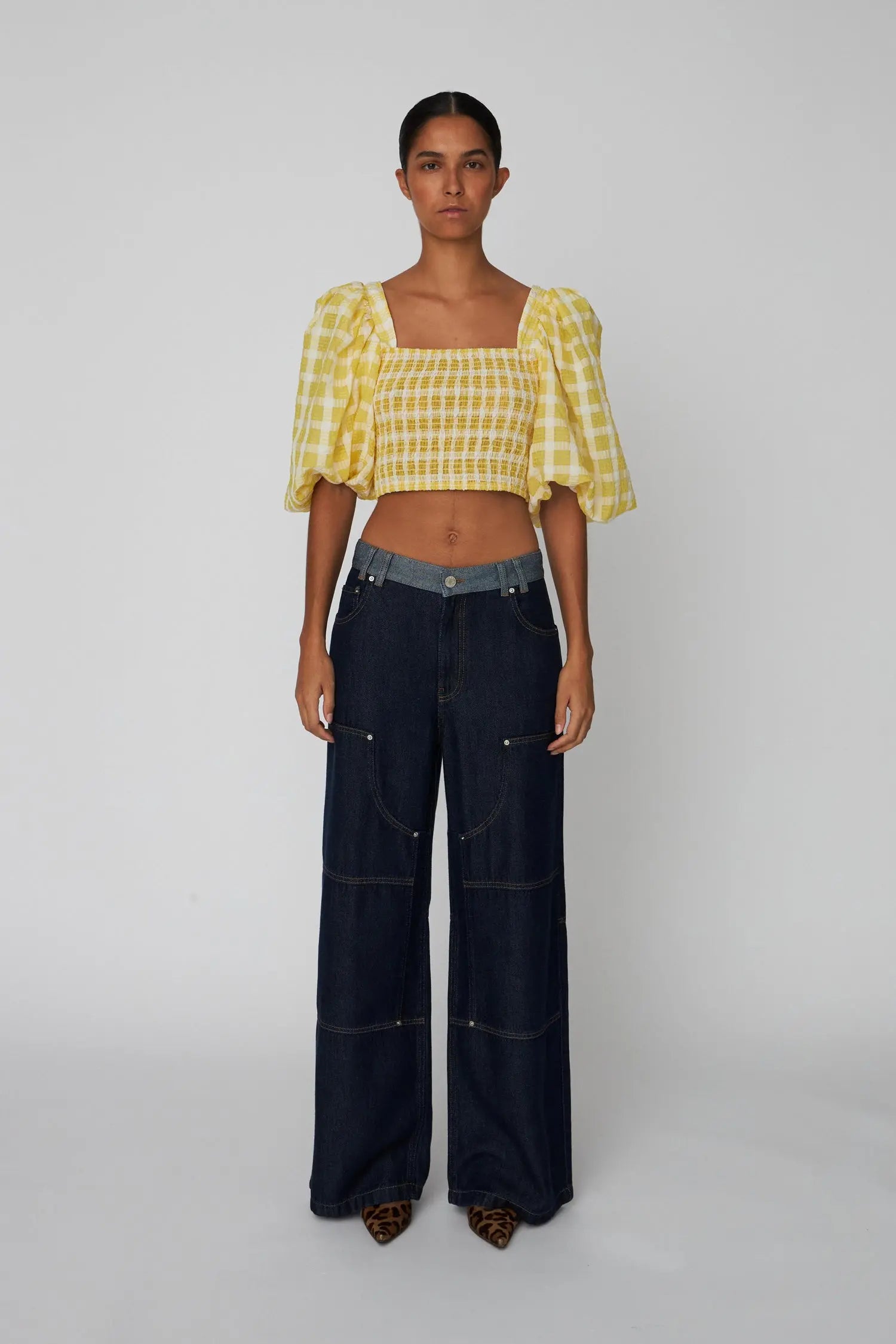 Stella Nova Delicate Checked Maxi Dress Dress 146 Lovely Yellow