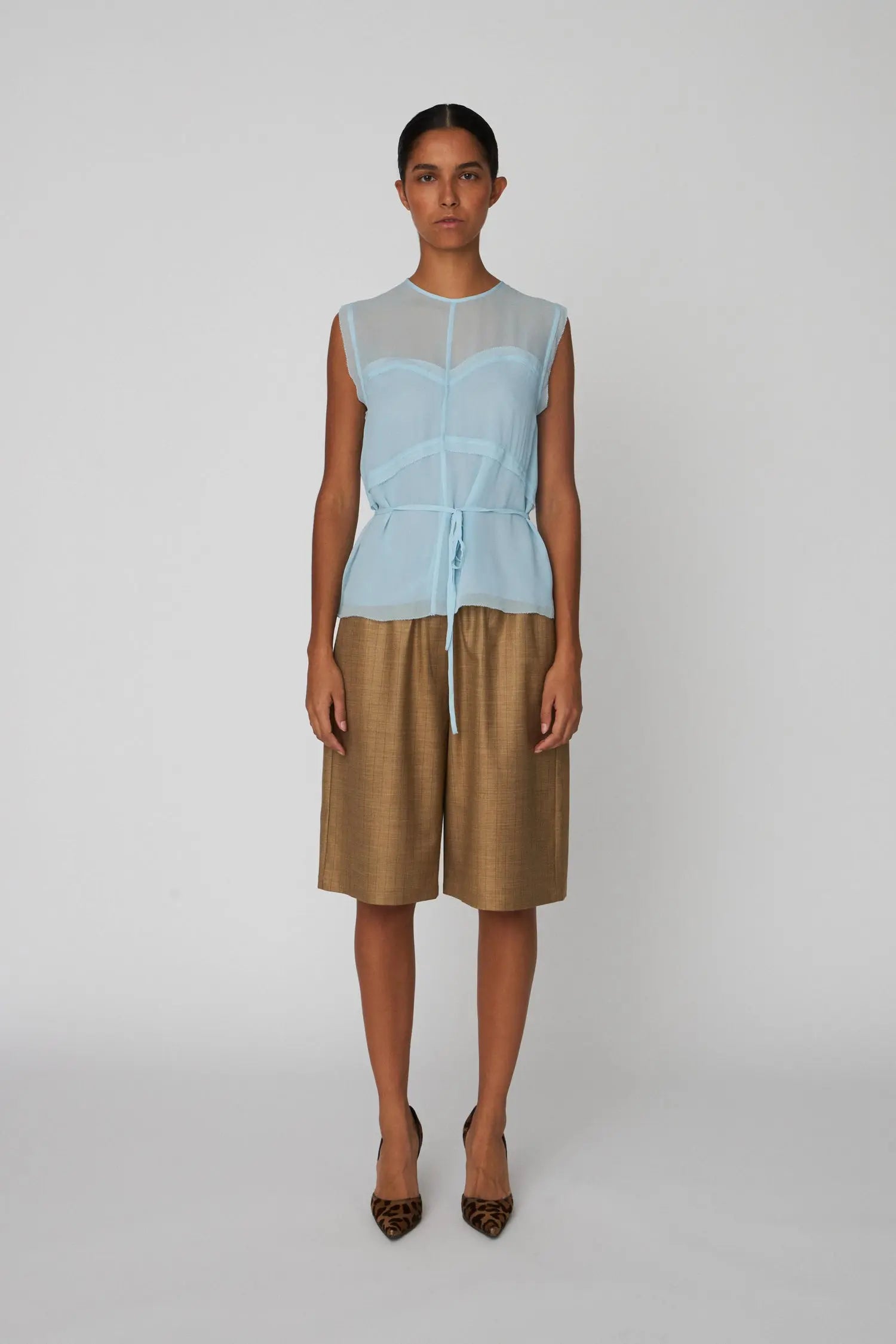 Stella Nova Delicate Crepe Chiffon Top Top 337 Clear Blue