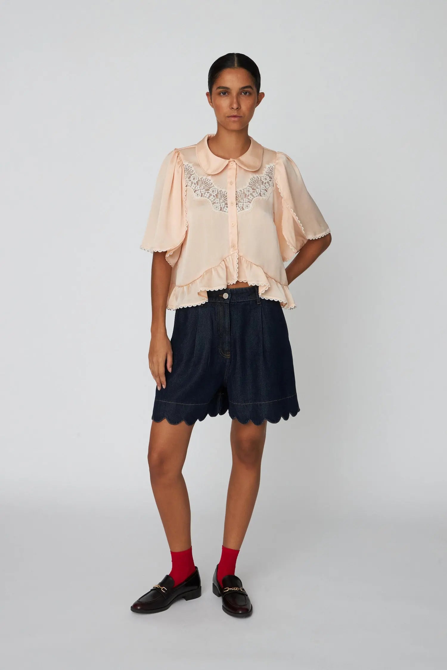 Stella Nova Delicate Lace Shirt Shirt 558 Pale Pink