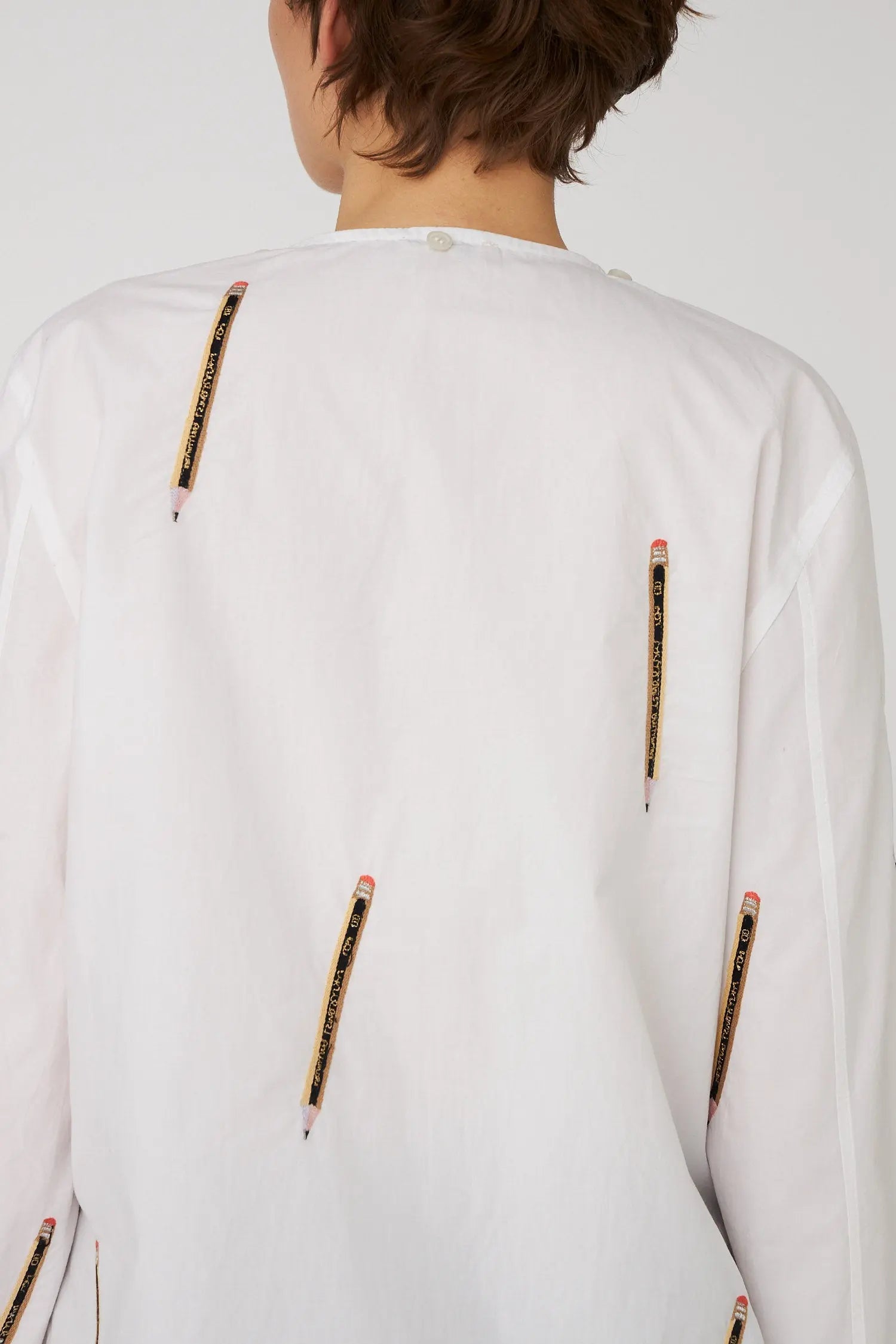 Stella Nova Embroidered Cotton Bow Shirt Shirt 001 White