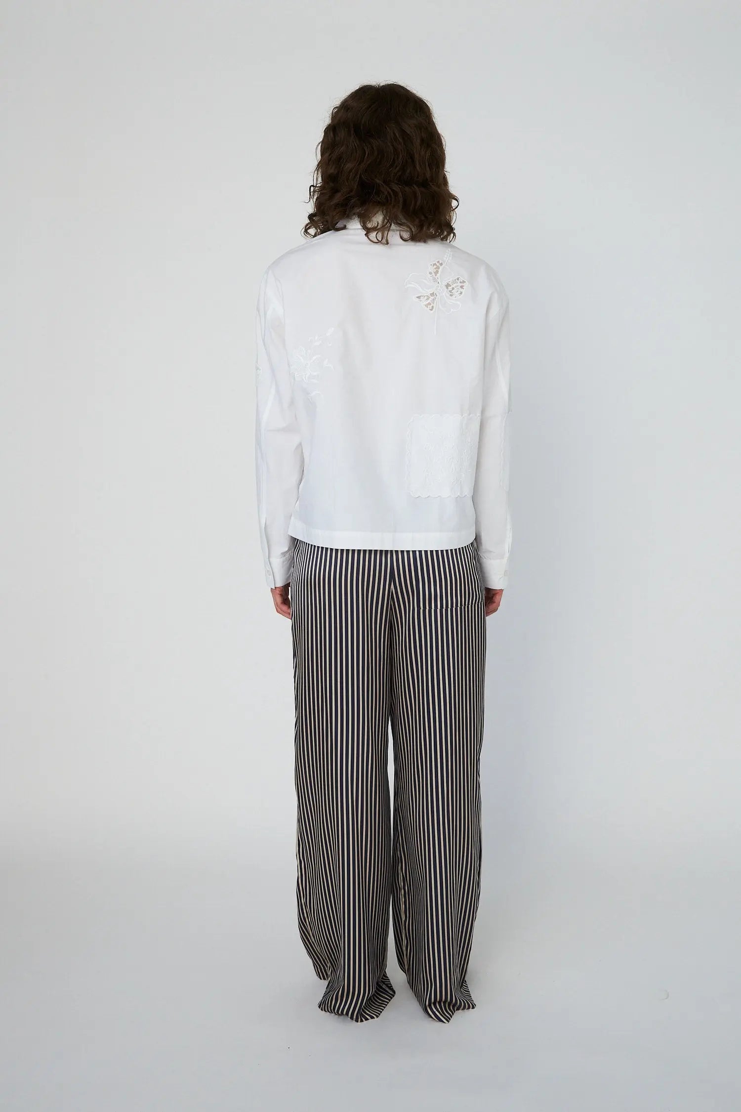 Stella Nova Embroidered Shirt in Cotton Shirt 001 White