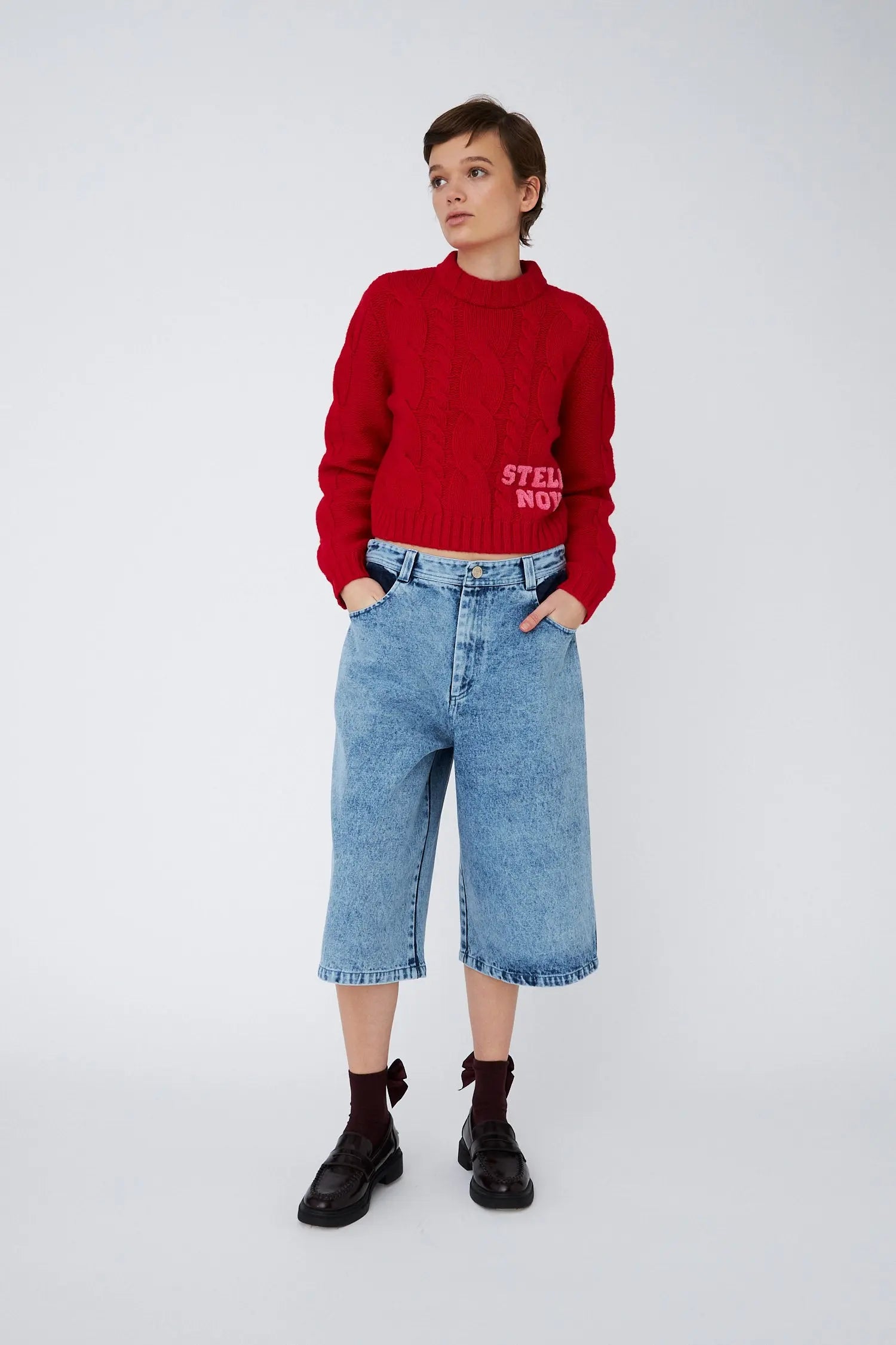 Stella Nova Long Denim Shorts Short Pants 305 Denim Blue