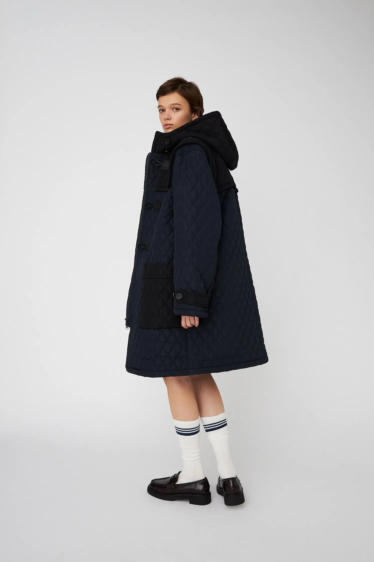 Stella Nova Quilted Duffel Coat Coat 395 Navy