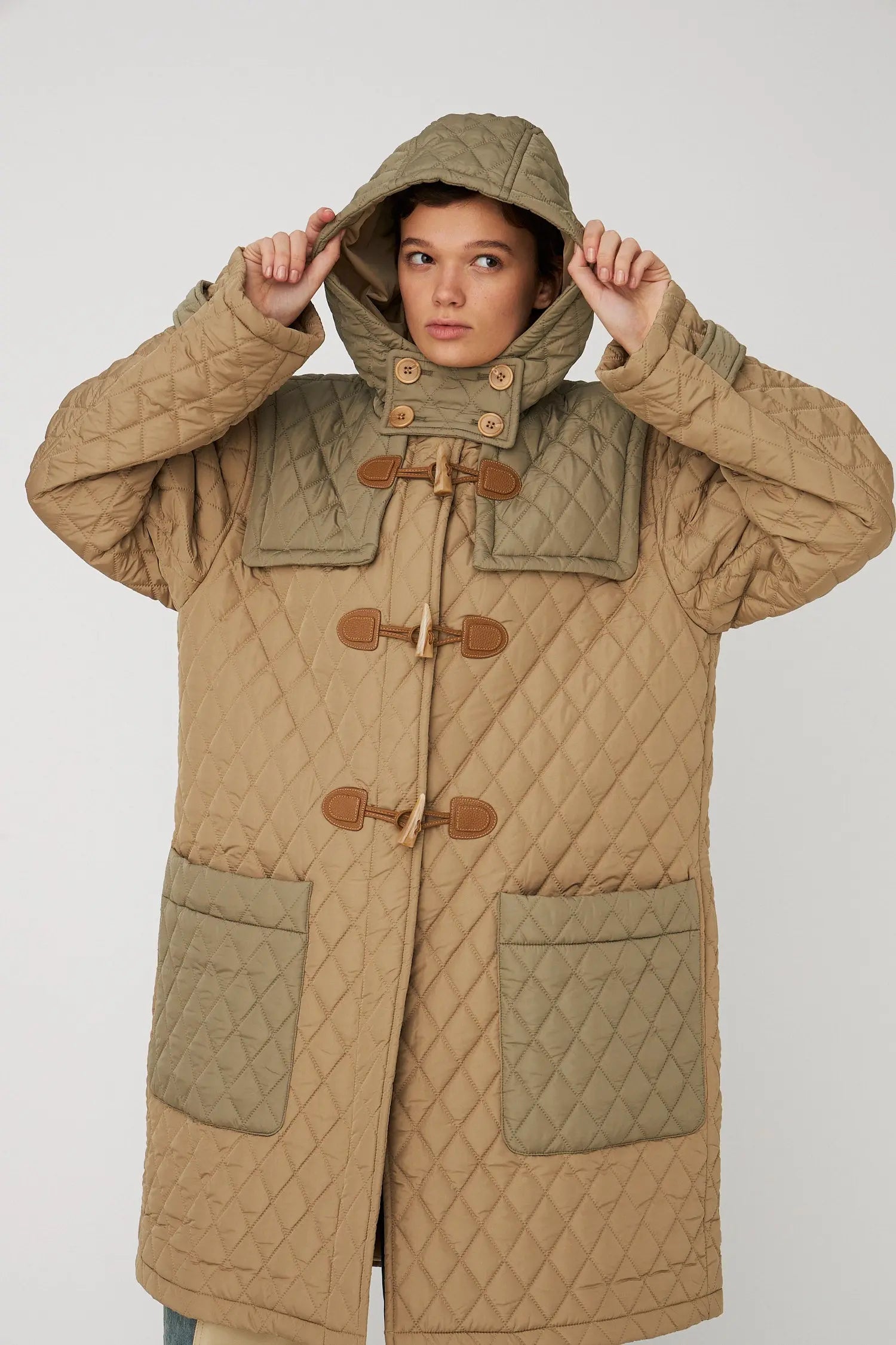 Stella Nova Quilted Duffel Coat Coat 207 Olive
