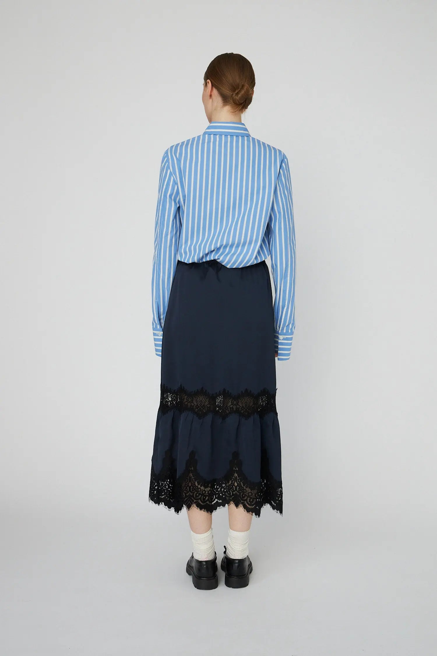 Stella Nova Delicate Lace Midi Skirt Skirt 401 Ultra Navy