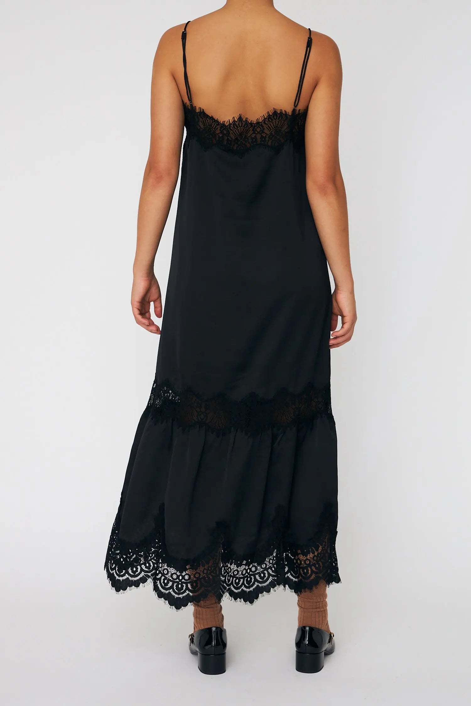 Stella Nova Delicate Lace Slip Dress Dress 999 Black