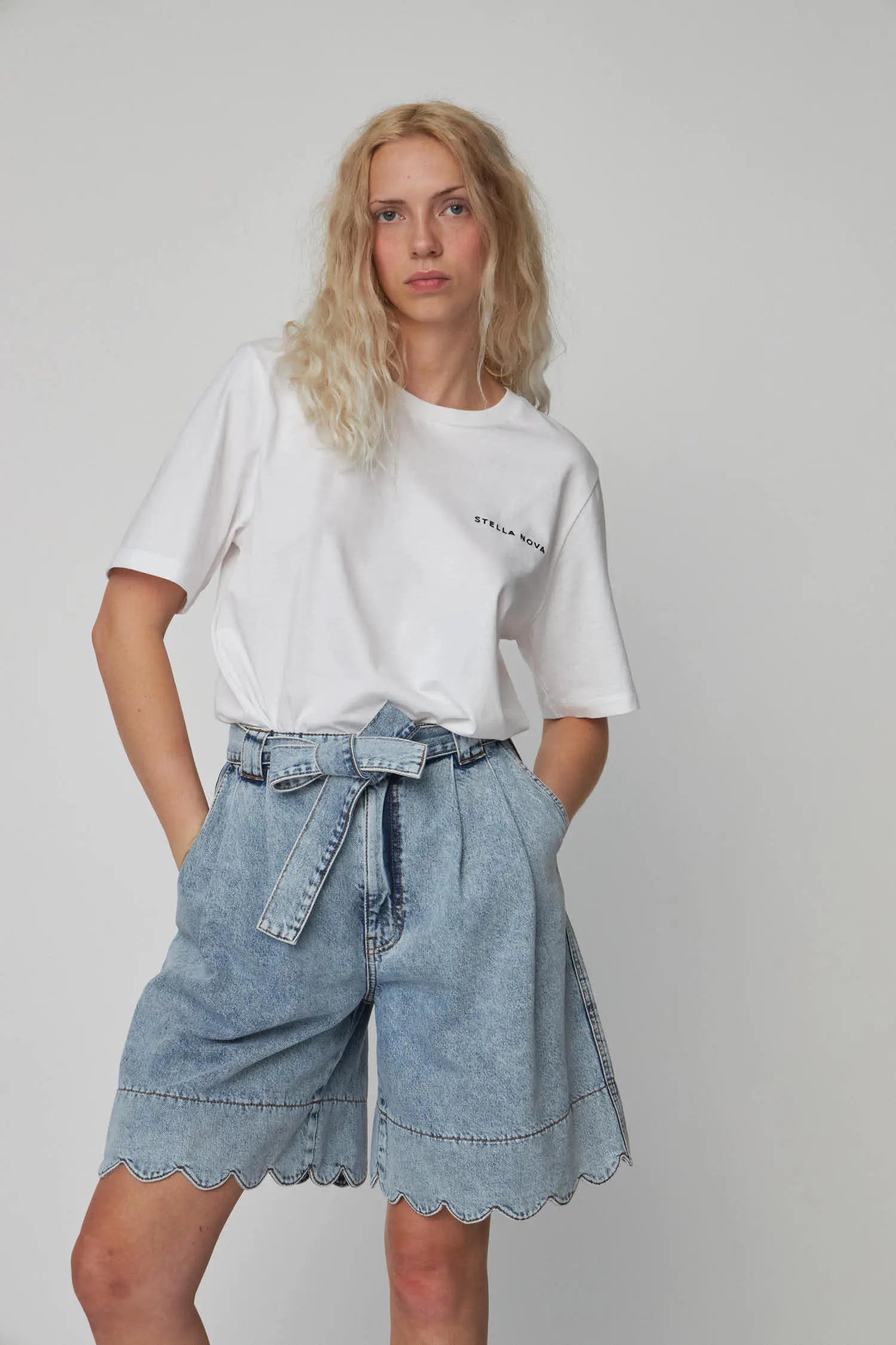 Stella Nova Moon Washed Denim Shorts Short Pants 076 Denim Moon Wash