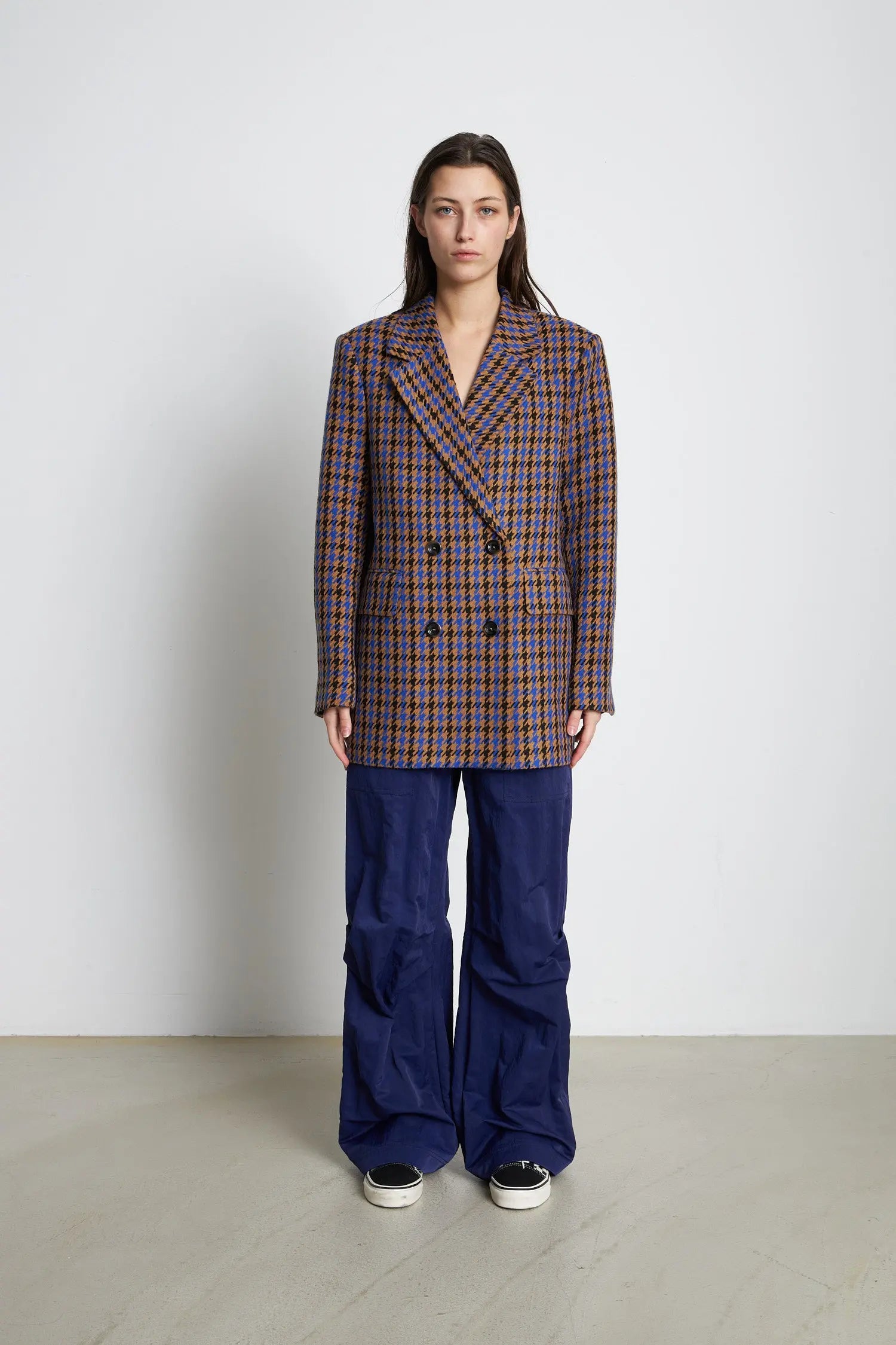 Stella Nova Oversized checked blazer Blazer 304 Blue/Camel/Black