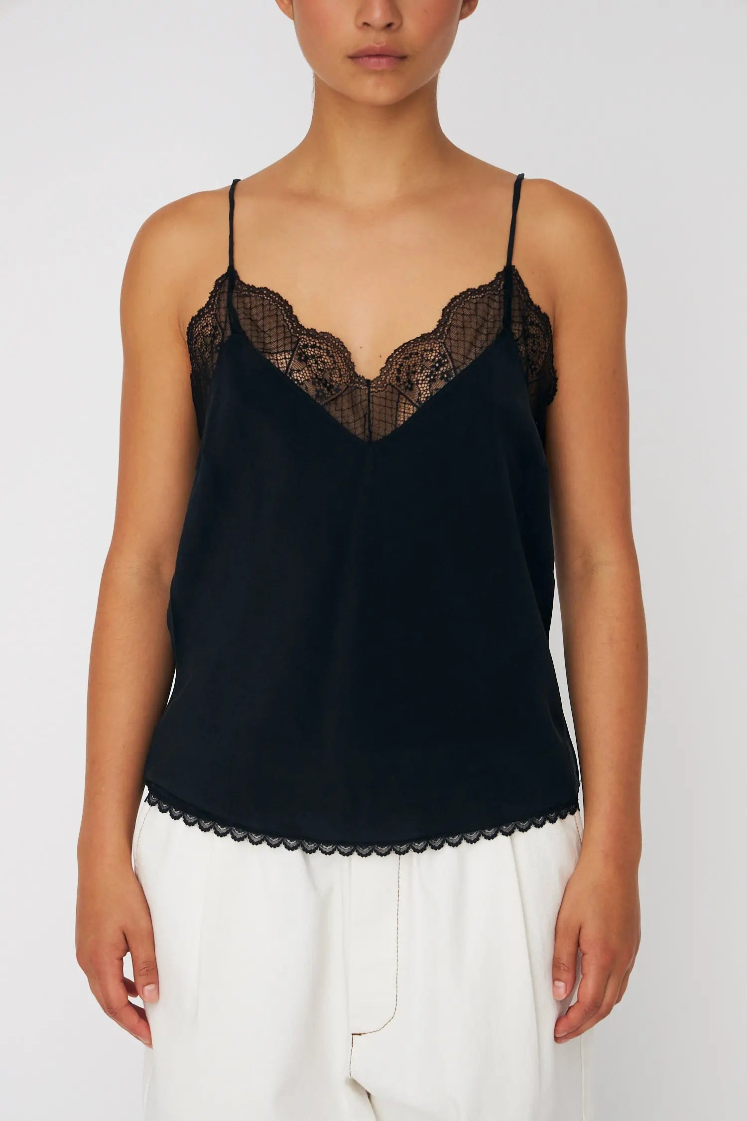 Stella Nova Silk slip top Slip Top 999 Black