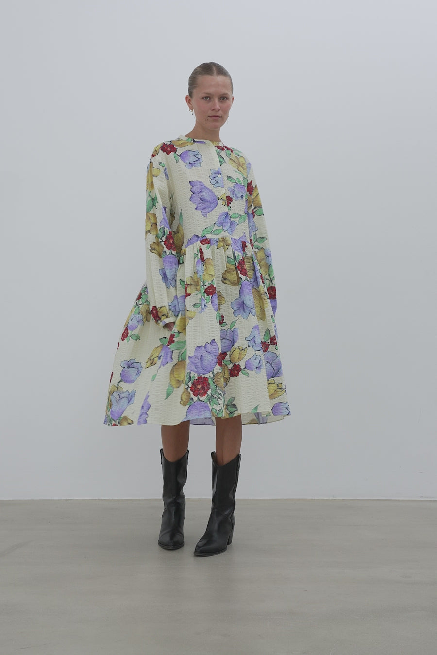 Stella Nova Flowered Cotton Loose Dress Dress 760 Wild Flowers