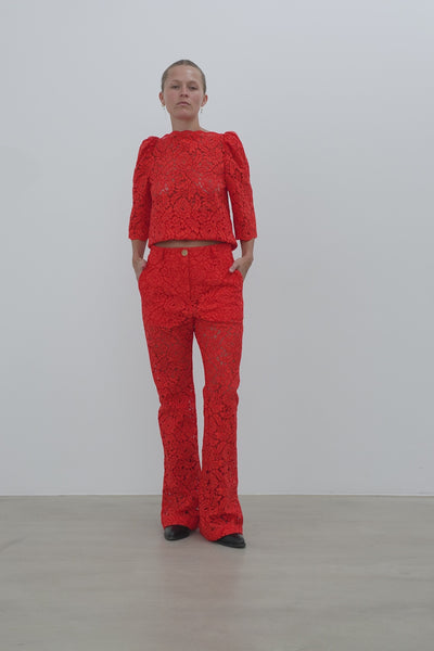 Stella Nova Heavy Lace Pants Pants 327 Red Lips