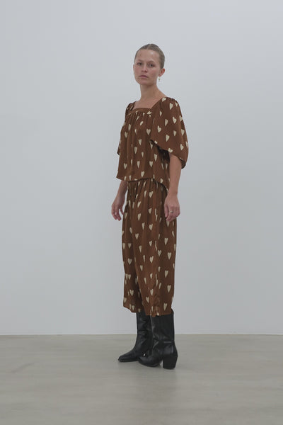 Stella Nova Heart Printed Silk Top Top 371 Hearts