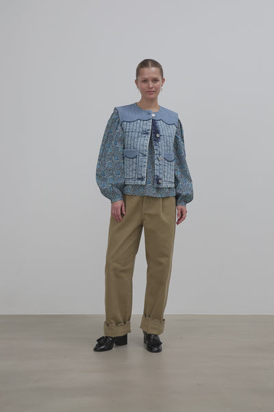 Stella Nova Denim Quilted Vest Vest 305 Denim Blue