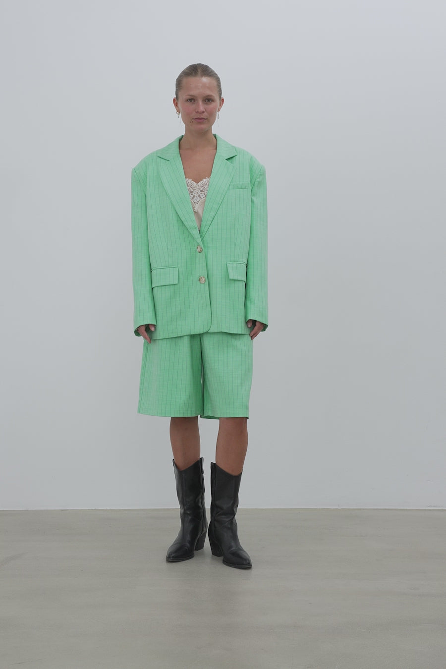 Stella Nova Pin Striped Blazer Blazer 454 Bright Mint