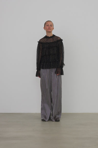 Stella Nova Sheer Frill Lace Blouse Blouse 999 Black