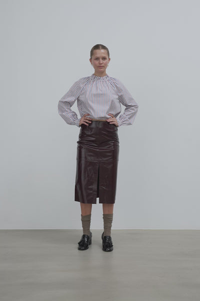 Stella Nova Leather Midi Skirt Skirt 684 Brownish Red