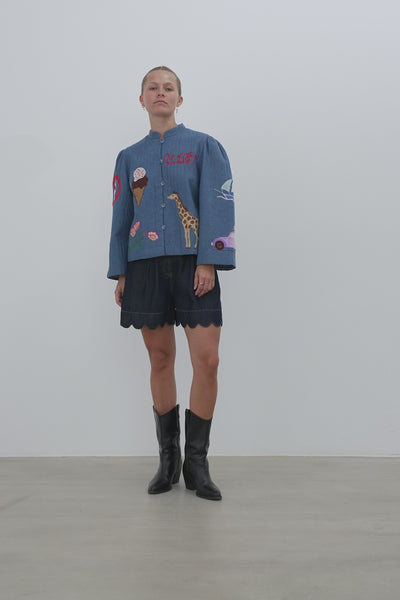 Stella Nova Out Of Office Embroidered Jacket Jacket 316 Summer Blue