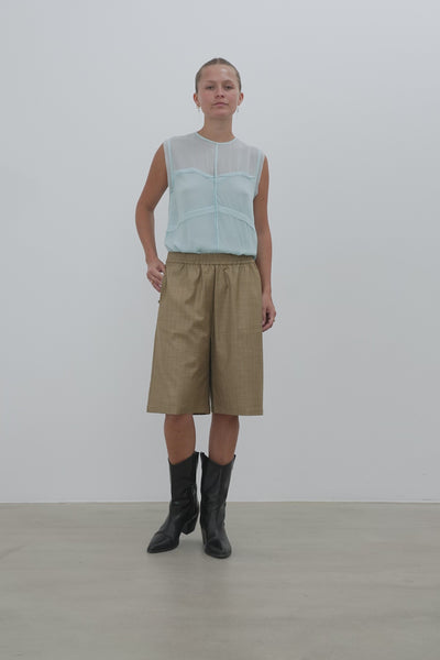 Stella Nova Pin Striped Shorts Short Pants 089 Khaki